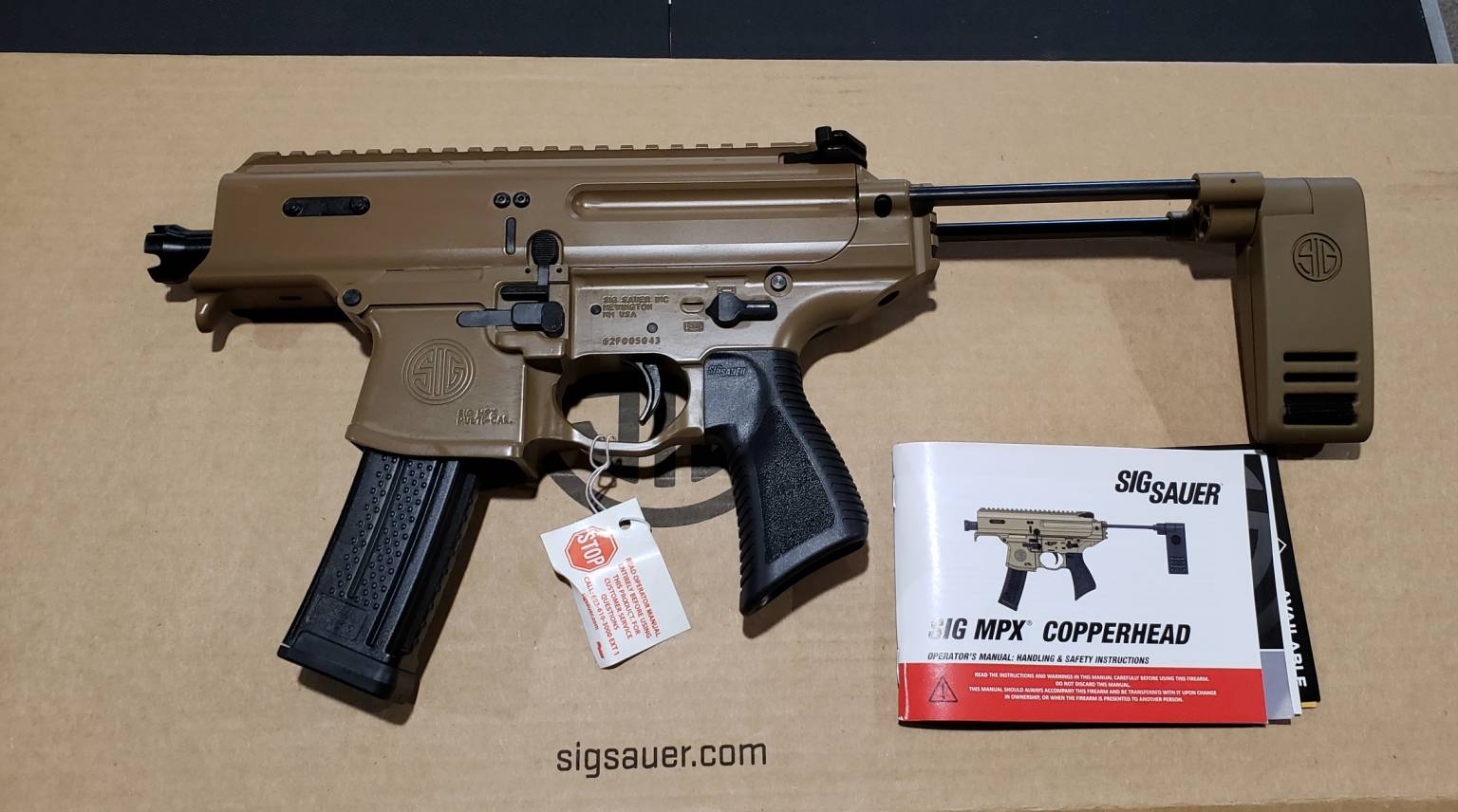 Sig Mpx Copperhead 3.5″ Pcb Sliding Brace Fde 9mm Pmpx-3b-ch Nib 